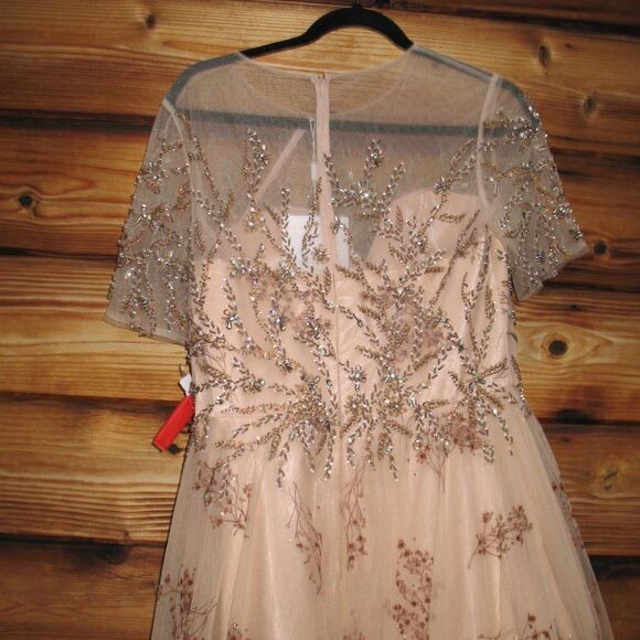 Mac Duggal 79317 Illusion Cap Sleeve A Line Gown Dress  10 - Picture 13 of 16